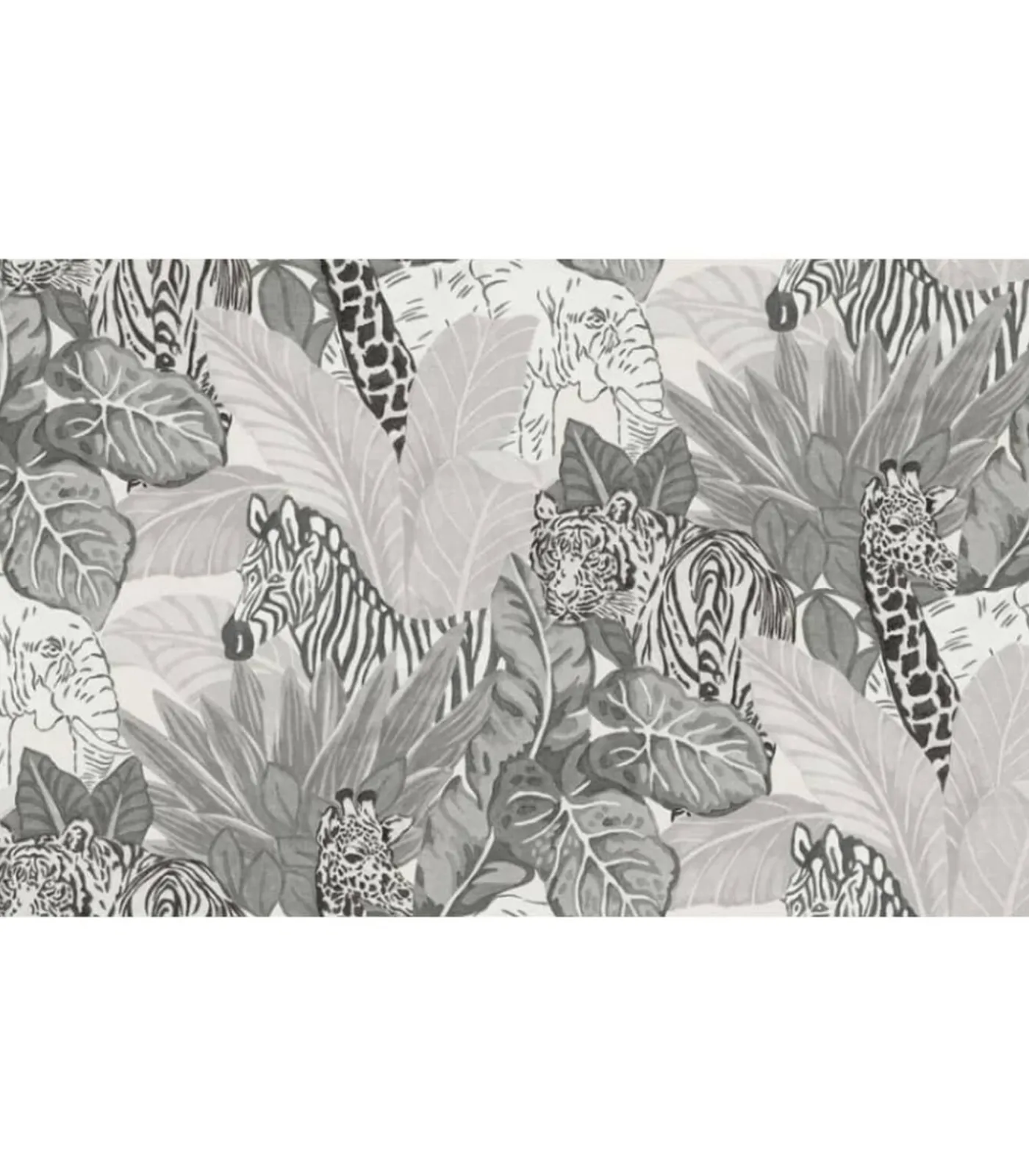 Noordwand Good Vibes Behang Jungle Animals grijs en zwart