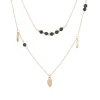 DAMES MES BIJOUX Goud en obsidiaan ketting
