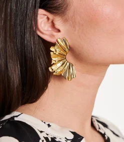 DAMES La Fée Maraboutée Gouden halve cirkel oorbellen