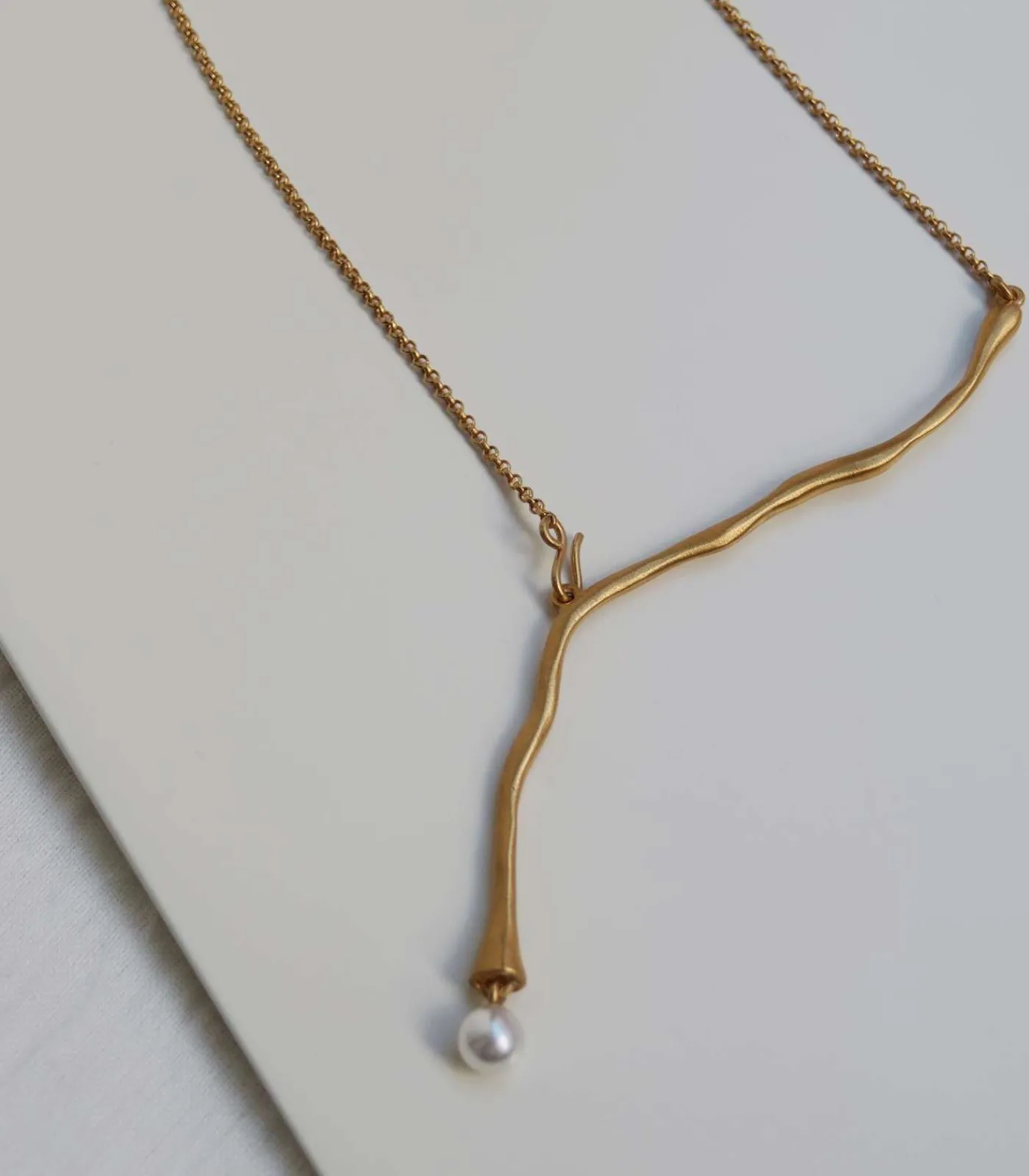 DAMES Joidart Gouden ketting Eclat met witte parel