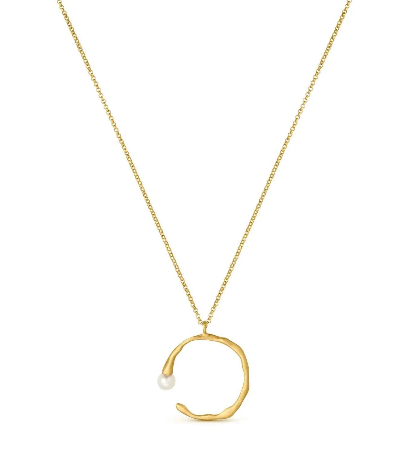 DAMES Joidart Gouden ronde ketting Eclat met witte parel