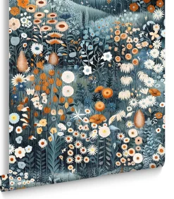 Outlet Vliesbehang Glenwhan Wildflower Midnight Wanddecoratie