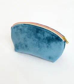 DAMES Banana Moon GRAPHITE LEYLAK Kobaltblauwe fluwelen pouch