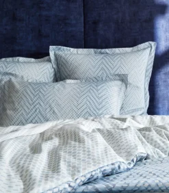 Blanc des Vosges GRAVITY Bleu Céleste - Hoeslaken Satijn katoen