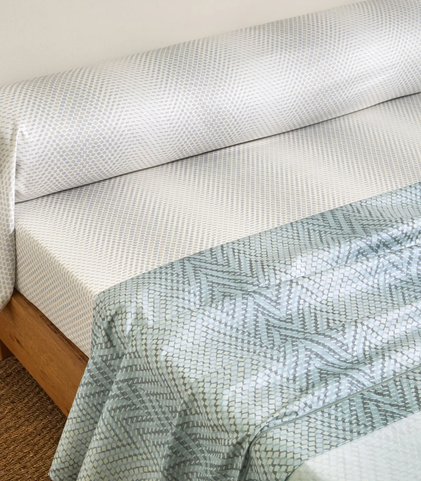 Discount GRAVITY Bleu Céleste - Laken Satijn katoen Lakens