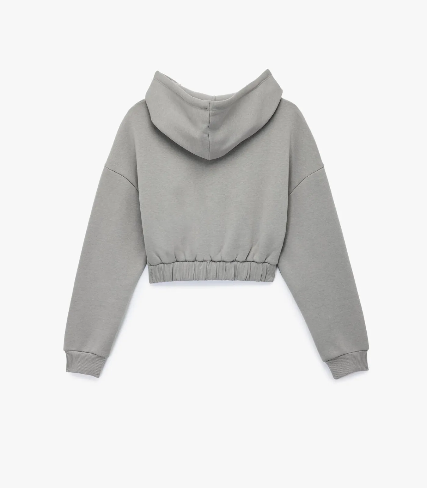 Sale Grijs Crop Sweatshirt Kap Hoody Lang DAMES Truien & Cardigans