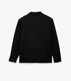 Heren Koton Grijs Heren Shacket Met Zakdetails Lange Mouwen