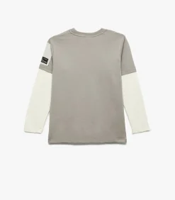 Kinderen Koton Grijs Kinder T-shirt Ronde Hals Bedrukt Katoen Lange Mouwen