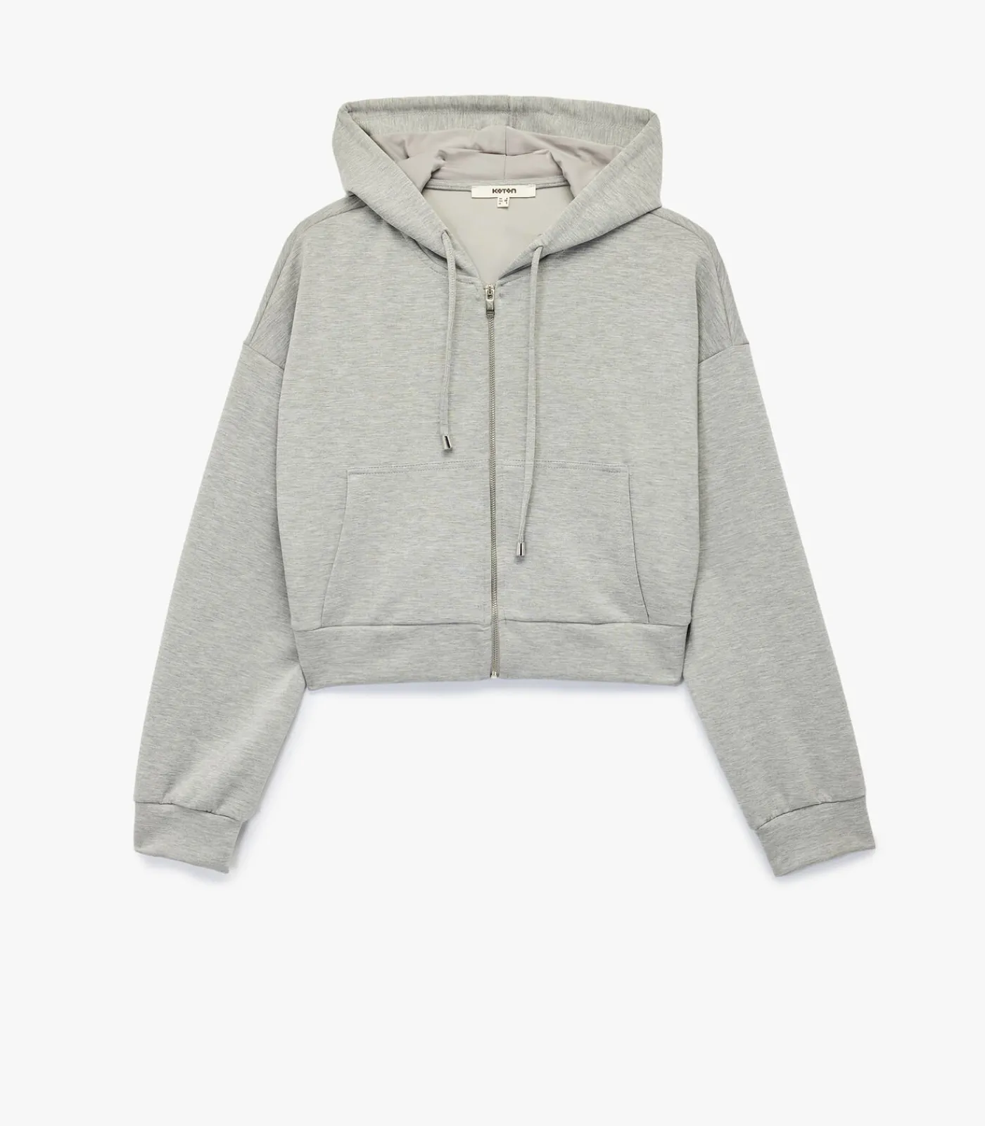 New Grijs Sweatshirt Lang Model met Capuchon DAMES Truien & Cardigans