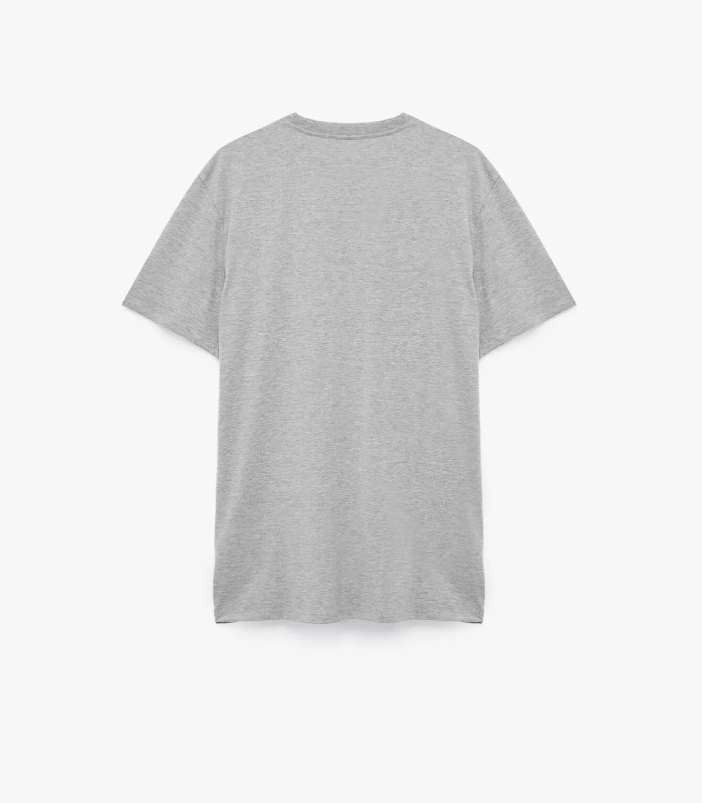 Heren Koton Grijs T-shirt Korte Mouwen Ronde Hals Bedrukt