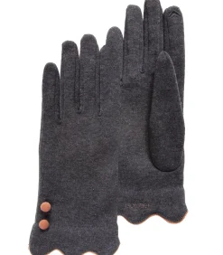 DAMES ISOTONER Grijze festonhandschoenen voor dames