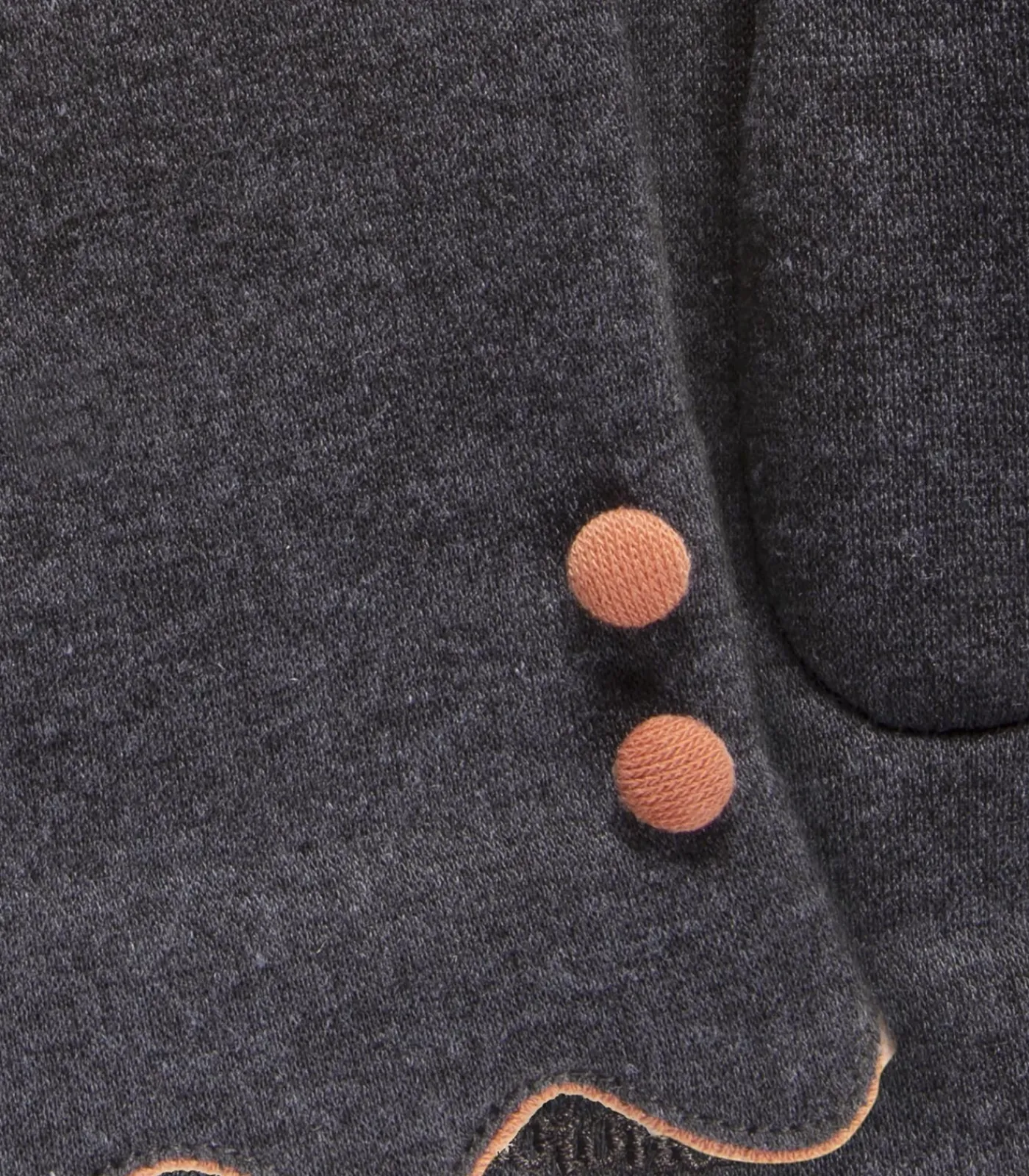 DAMES ISOTONER Grijze festonhandschoenen voor dames