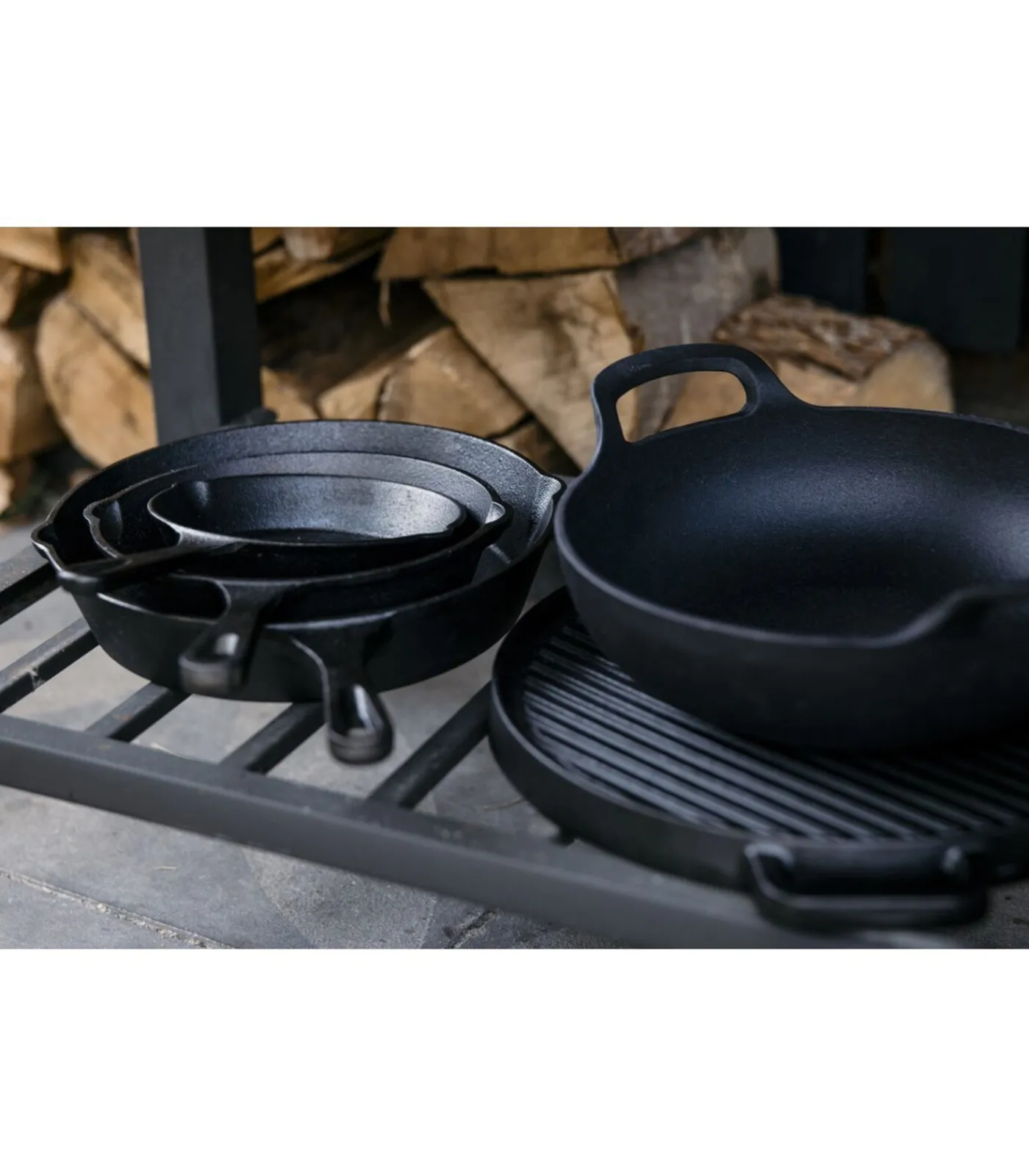 Blackwell Grillplaat BBQ Gietijzer Zwart ø 30 cm - Zonder anti-aanbaklaag 2-Zijdig