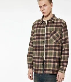 Kinderen Koton Groene Herenblouse Regular Fit Lange Mouwen Geruit