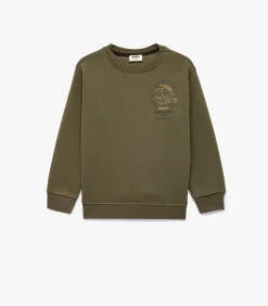 Kinderen Koton Groene Jongens Longsleeve Sweatshirt Met Print