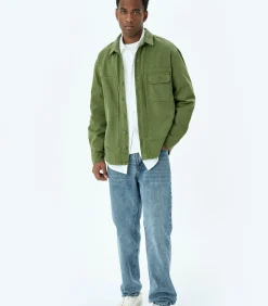 Heren Koton Groene Mannen Oversized Spijkerjas Lange Mouwen