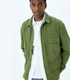 Heren Koton Groene Mannen Oversized Spijkerjas Lange Mouwen