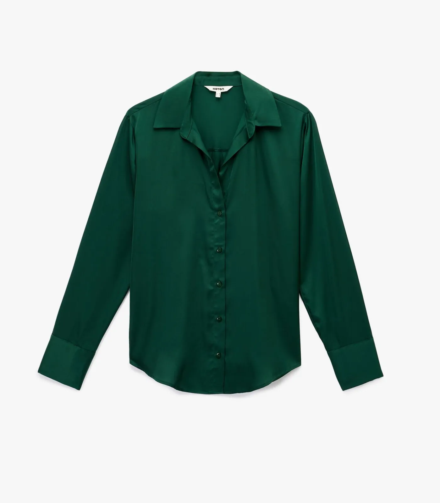 Clearance Groene Satijnen Blouse Met Lange Mouwen DAMES Overhemden & Blouses