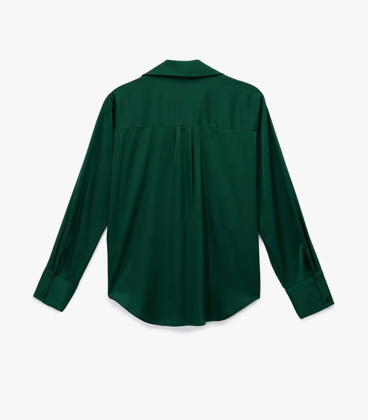 Clearance Groene Satijnen Blouse Met Lange Mouwen DAMES Overhemden & Blouses