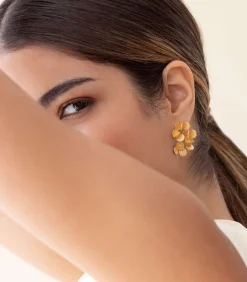 Outlet Grote gouden oorbellen Arai DAMES Oorbellen