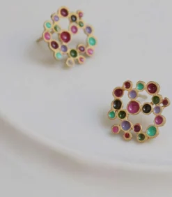 Hot Grote gouden oorbellen Candy Colours DAMES Oorbellen