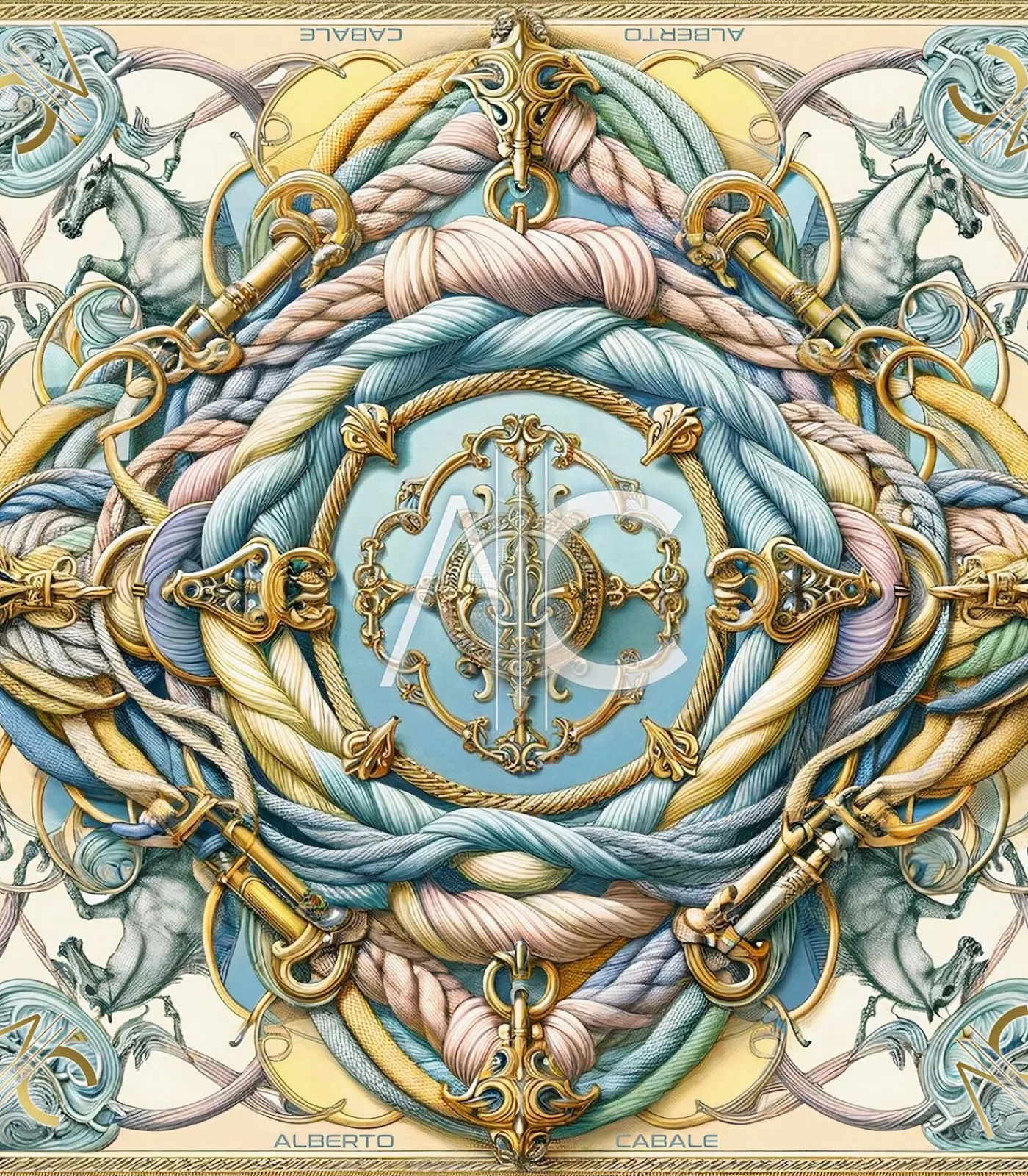 Discount Grote vierkante zijden Spring Rope Zoé DAMES Sjaals