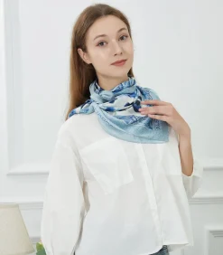 Sale Grote zijden sjaal Blue Panther Zoé DAMES Sjaals