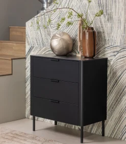 WOOOD Gunnar Ladekast - Grenen - Matzwart - 93x94x52