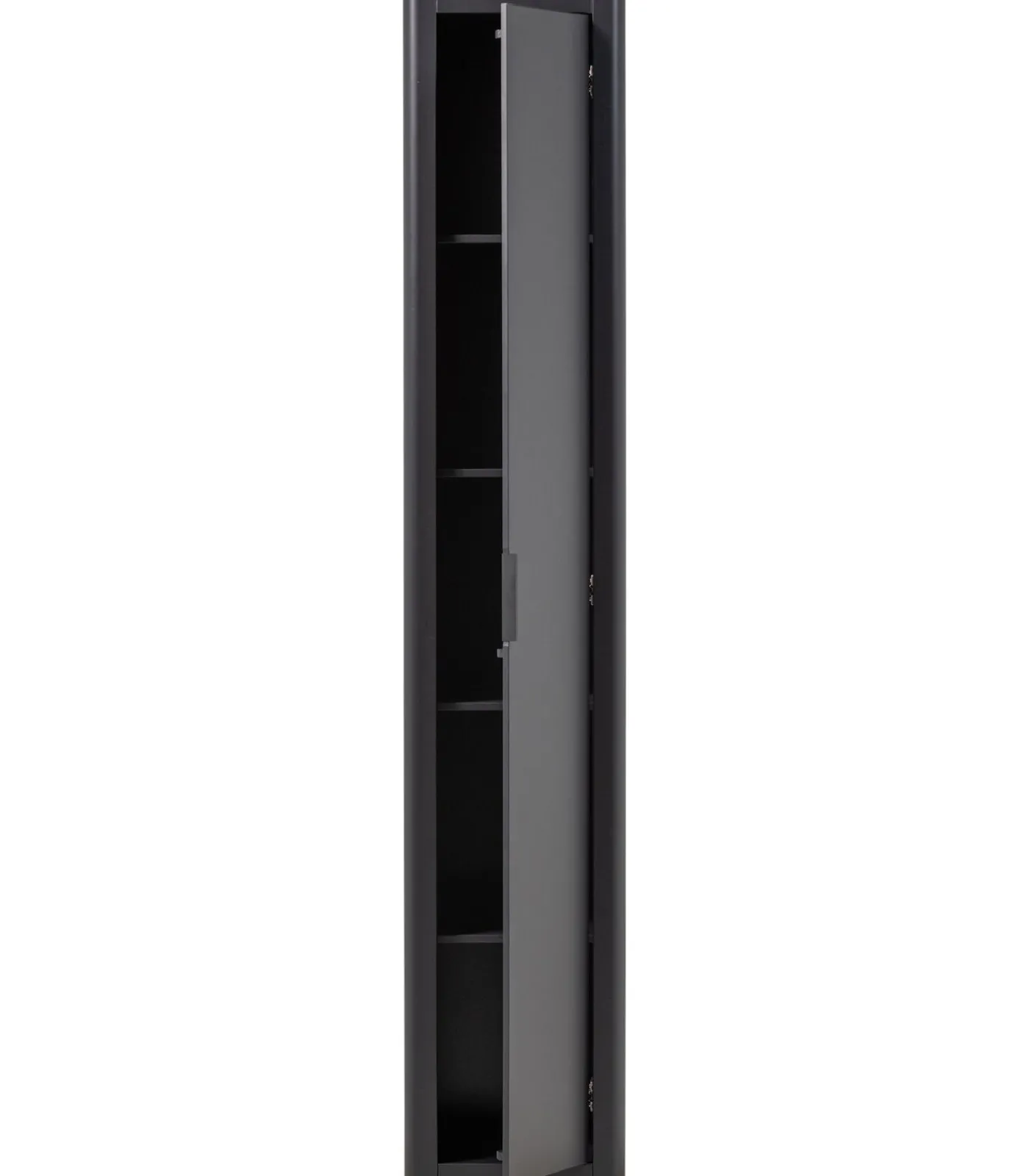 Hot Gunnar Smalle Hoge Kast - Grenen - Matzwart - 217x45x39 Meubels