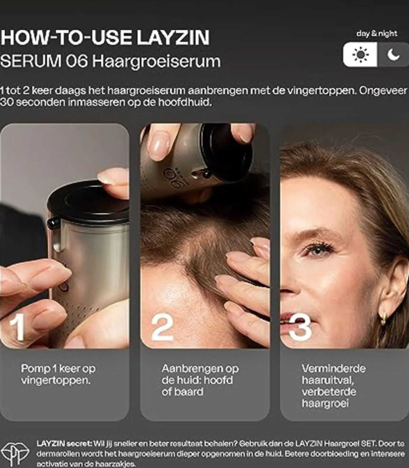 LAYZIN Haargroei Set minder haaruitval en meer haargroei