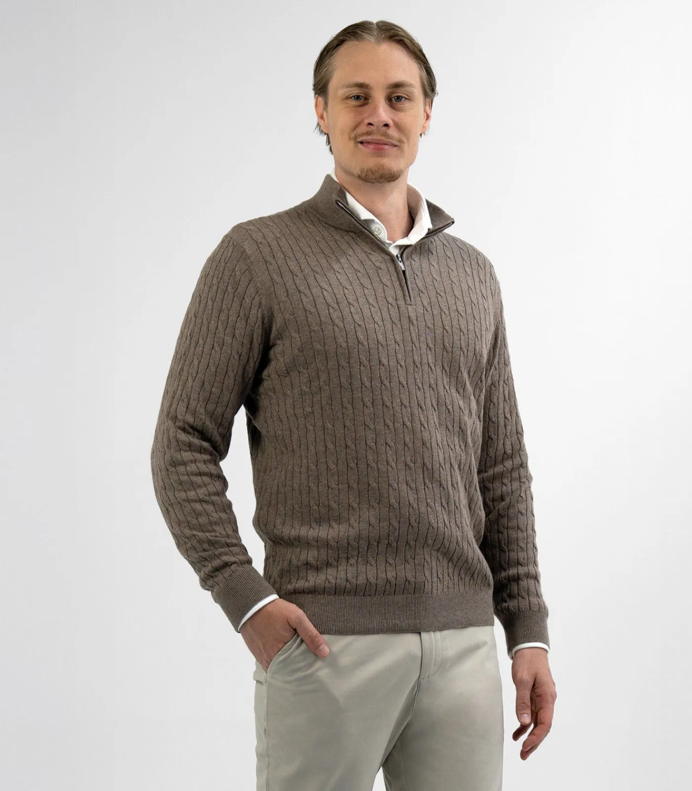 Best Half Zip - Cashmere Blend - Heren Hemden