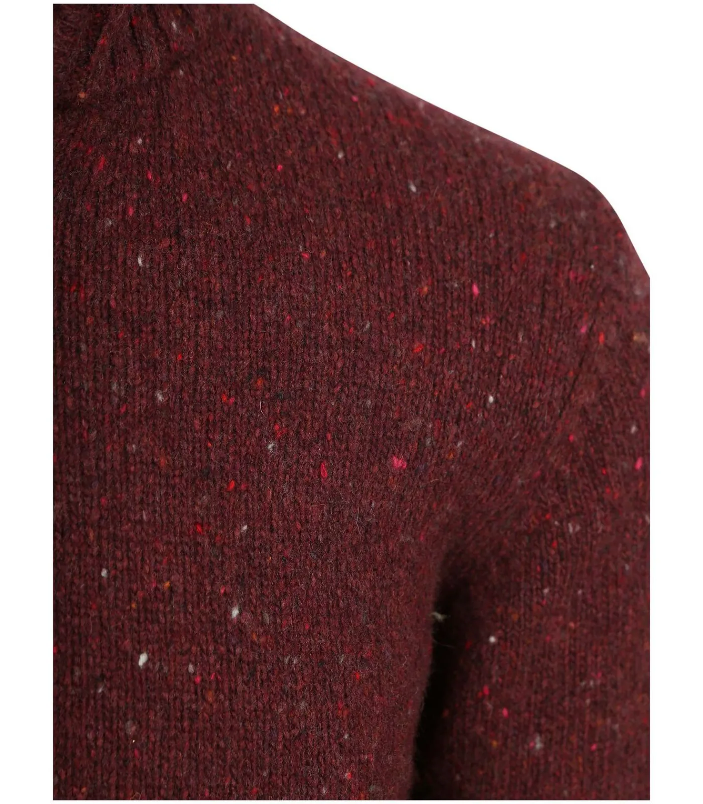 Discount Half Zip Trui Donnegal Tweed Eco Wool Bordeaux Heren Truien & Cardigans
