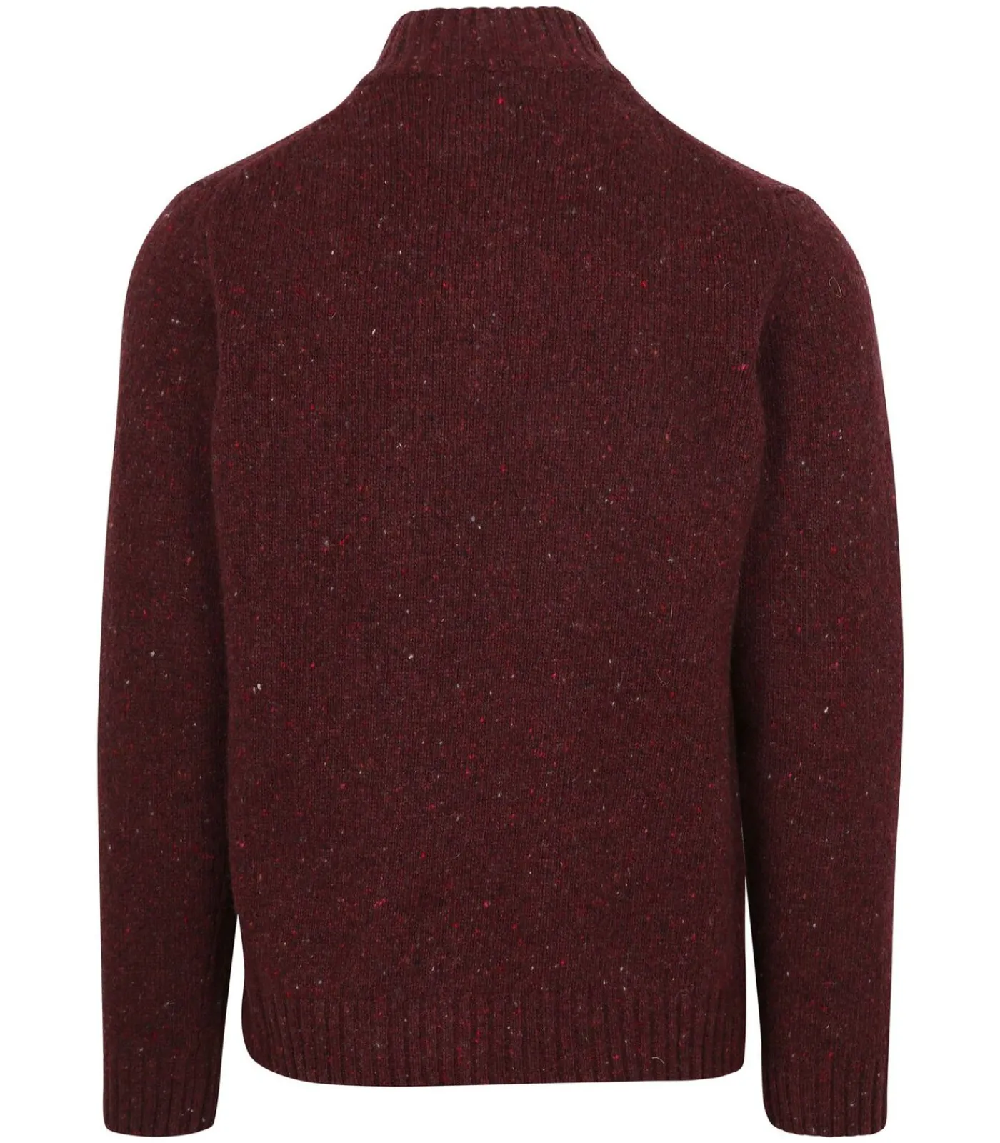 Discount Half Zip Trui Donnegal Tweed Eco Wool Bordeaux Heren Truien & Cardigans