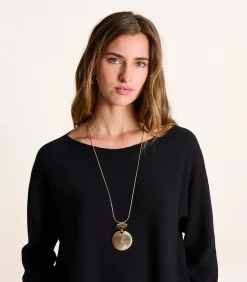 Clearance Halsketting met tweekleurig goud en bruin hars DAMES Halskettingen