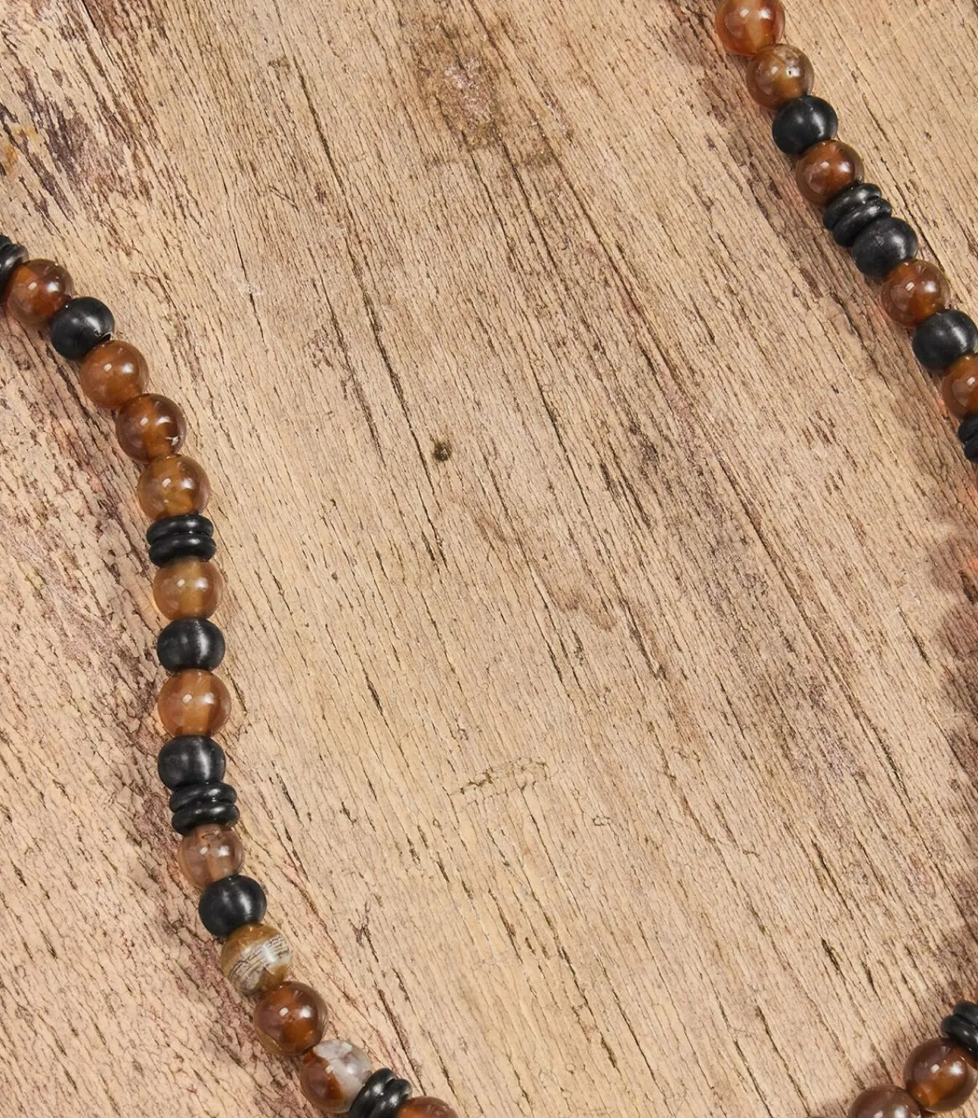 Sale Halsketting voor mannen, roestvrij staal, stalen kralen, agaat Heren Kettingen