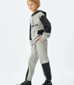 Discount Halve ritssluiting met capuchon Met gebruik van twee verschillende stoffen Sweatshirt Kinderen Truien & Vesten