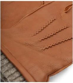 Heren Suitable Handschoen Leer Camel