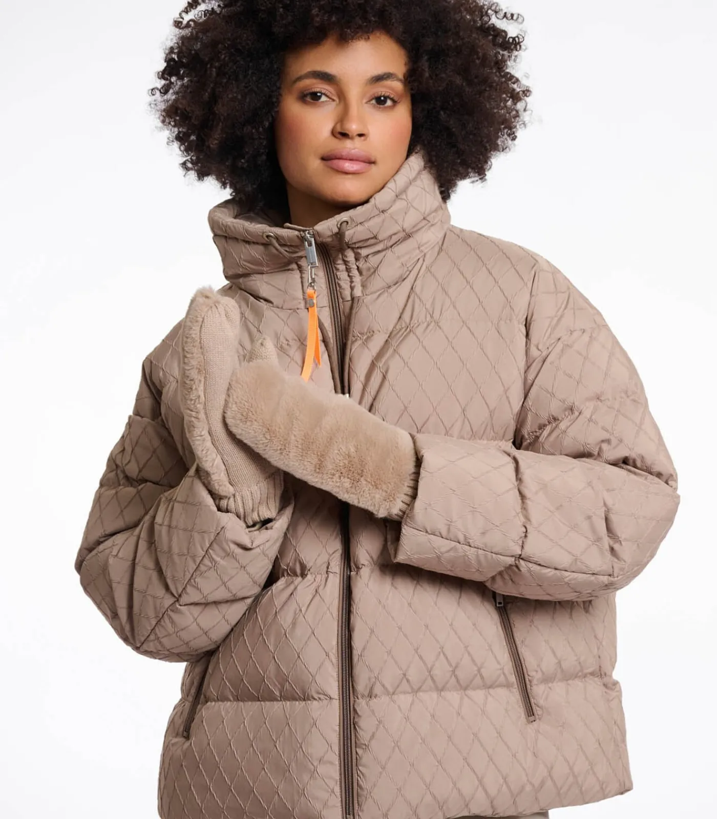 Clearance Handschoenen in imitatiebont Haver OS DAMES Sjaals