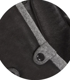 DAMES ISOTONER Handschoenen lamsleer/wol voor dames Zwart