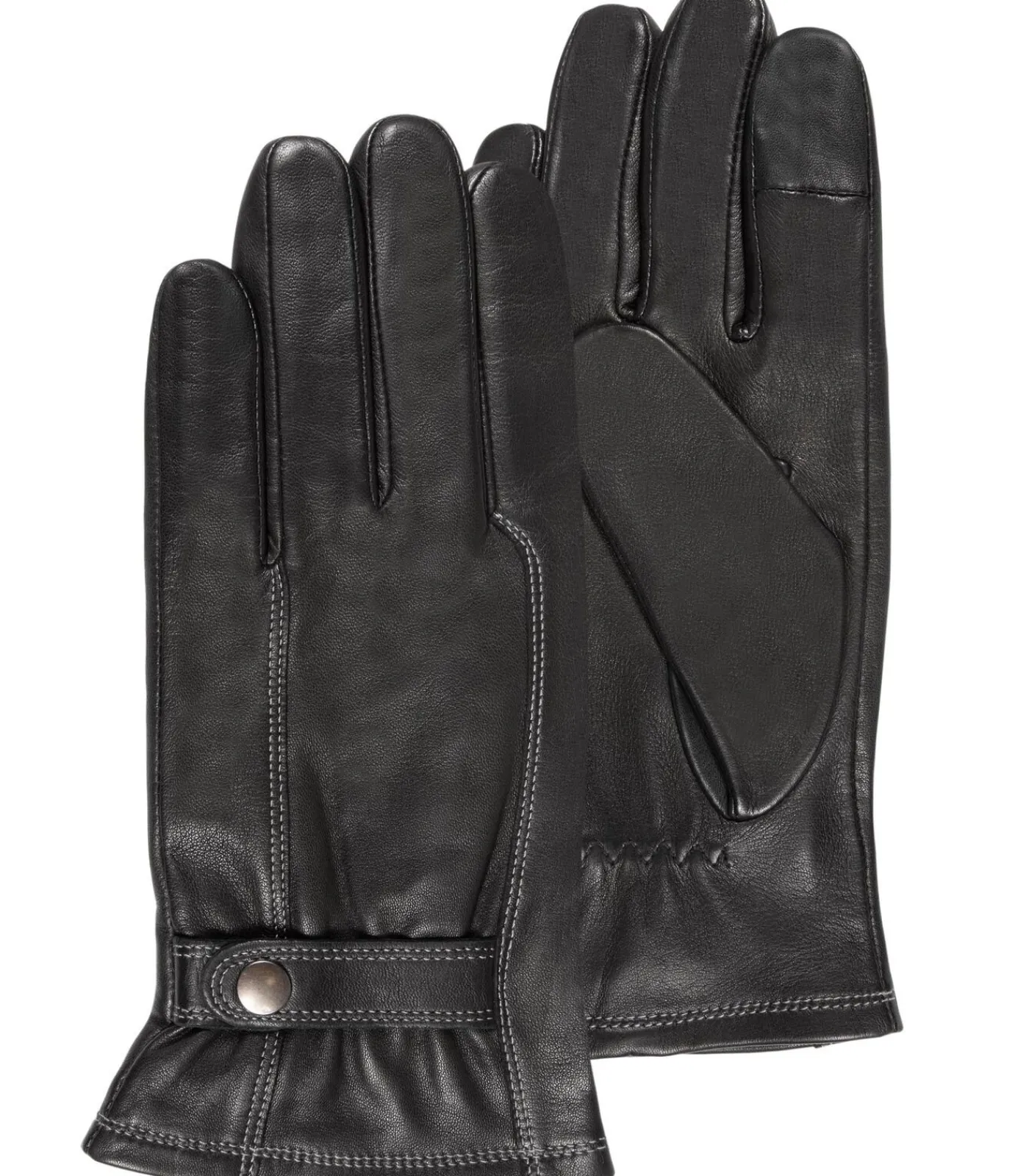 Heren ISOTONER Handschoenen van tactiel lamsleer voor heren Zwart