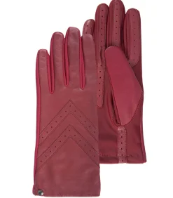 Handschoenen van tactiel leer en stof voor dames Rood DAMES Handschoenen