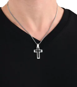 Discount Hanger met motief voor mannen, kruis van roestvrij staal Heren Kettingen