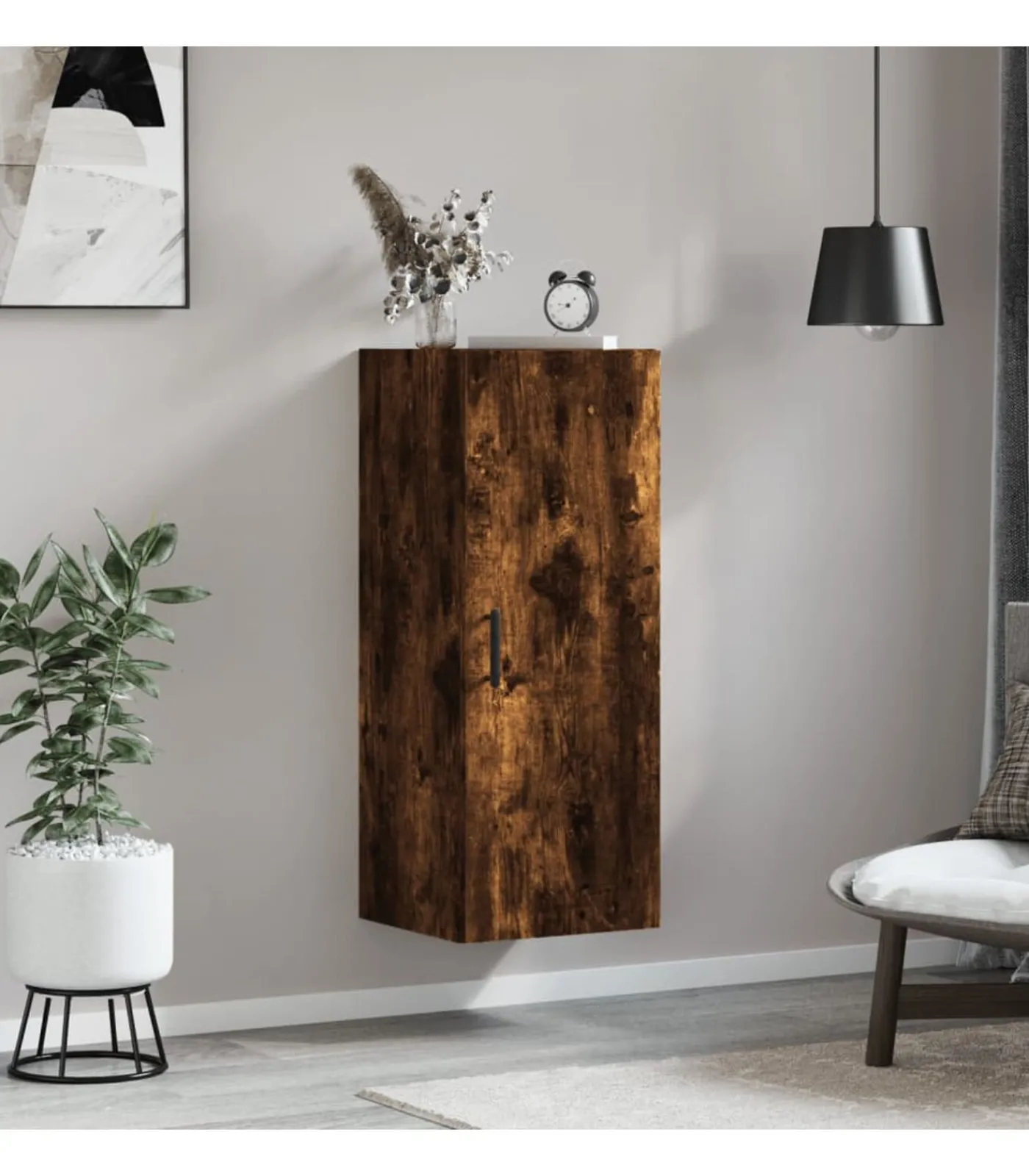 vidaXL Hangkast 34,5x34x90 cm gerookt eikenkleurig