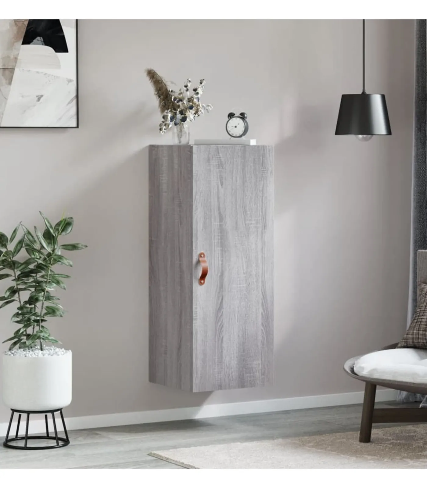 vidaXL Hangkast 34,5x34x90 cm grijs sonoma eikenkleurig