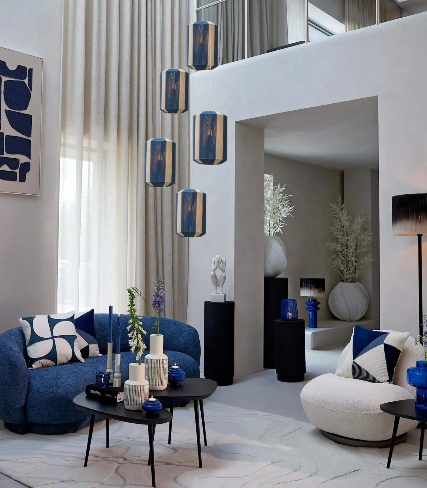 Outlet Hanglamp Kozana - Donkerblauw - Ø36cm Hanglampen