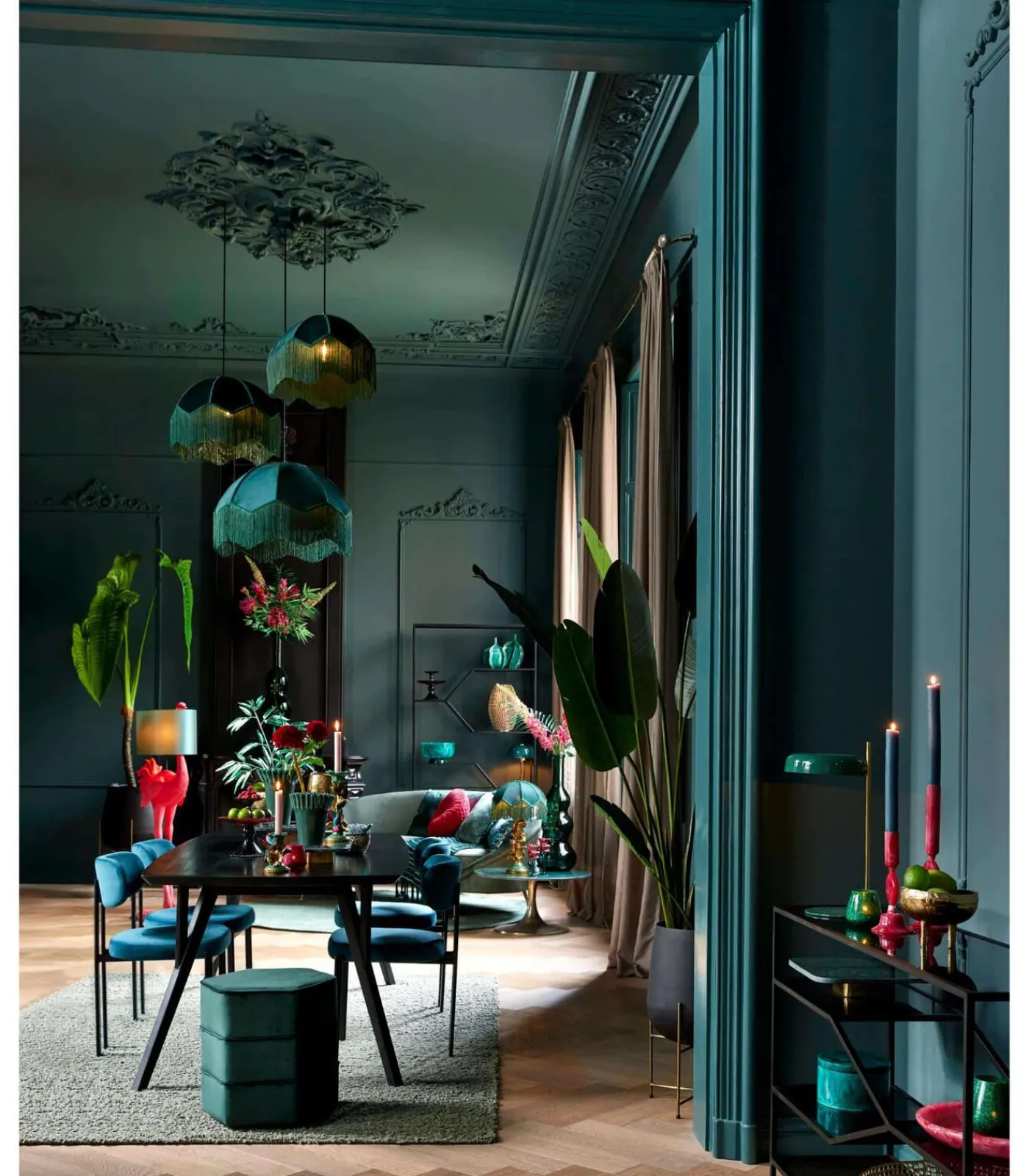 Light & Living Hanglamp Malacia - Donkergroen - Ø50cm