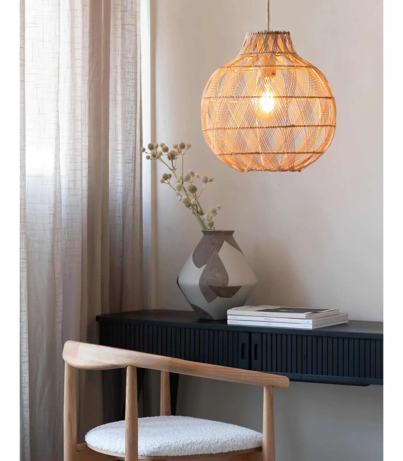 GOOD &MOJO Hanglamp Mendoza - Naturel - Ø35cm