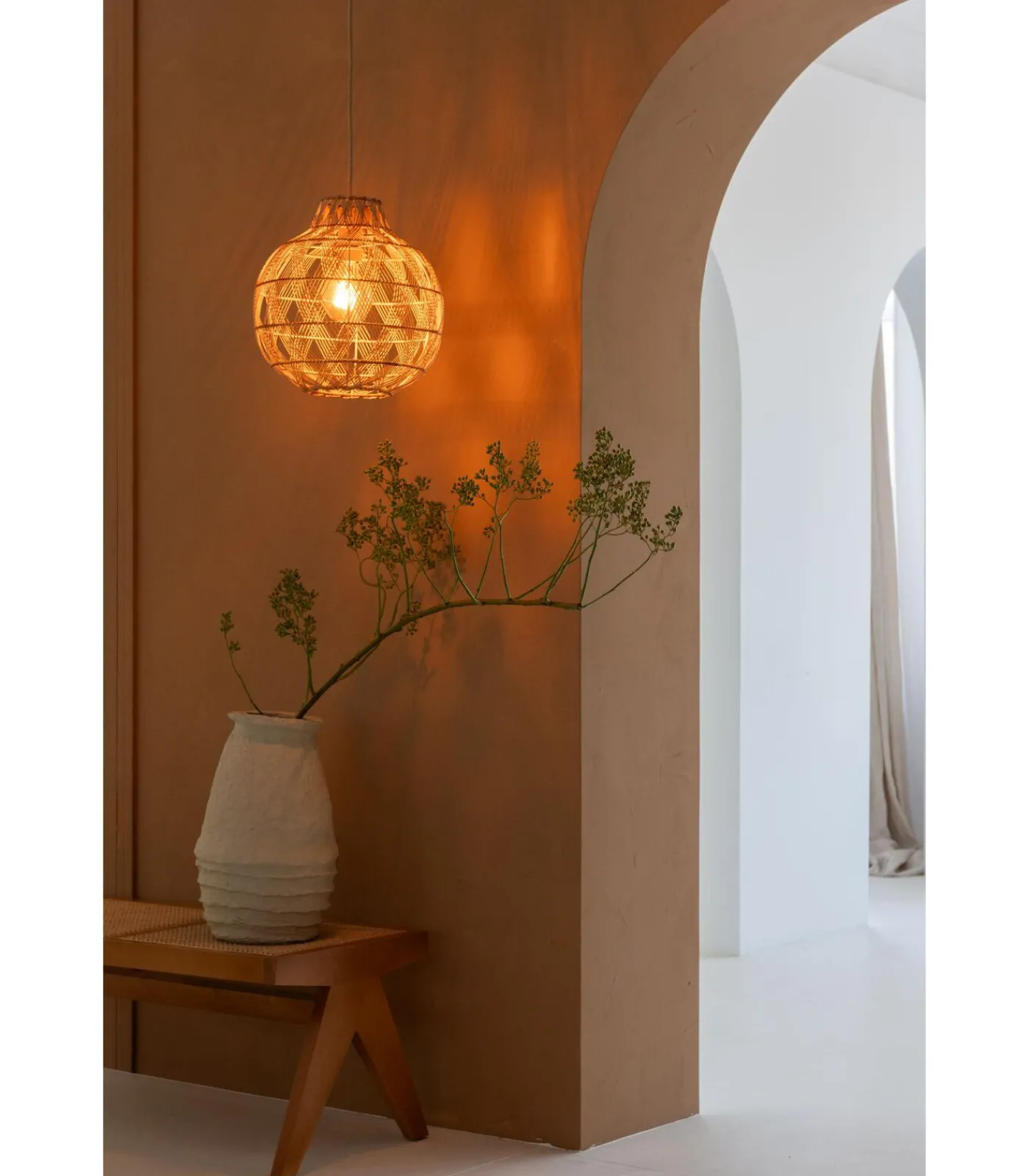 GOOD &MOJO Hanglamp Mendoza - Naturel - Ø35cm