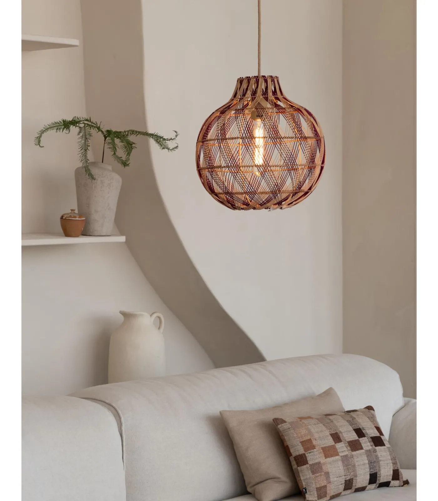 GOOD &MOJO Hanglamp Mendoza - Naturel - Ø35cm