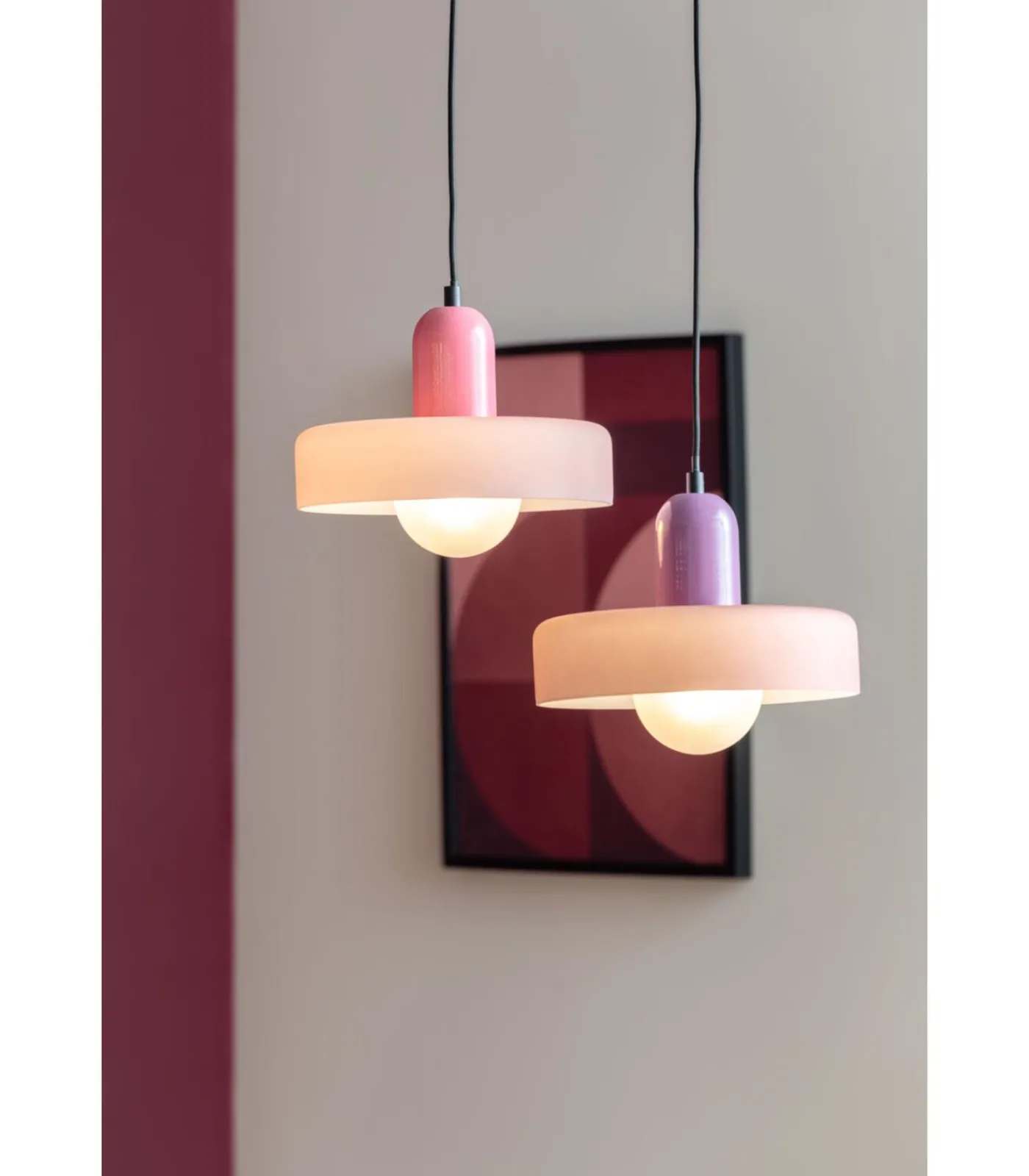 Leitmotiv Hanglamp Opaco Grato - Roze - 25x25x23cm
